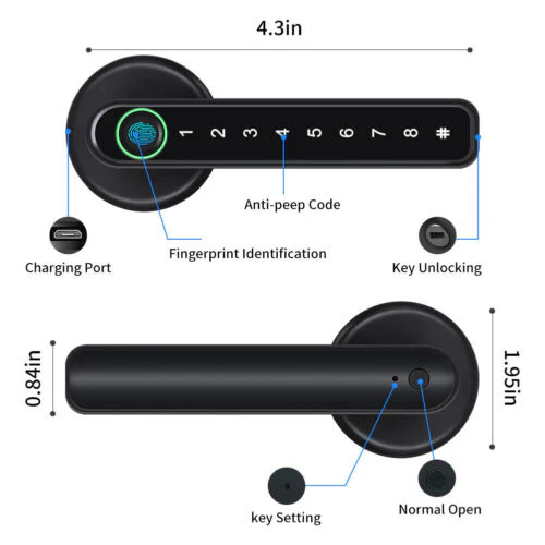 Fingerprint Smart Door Lock - Mobile App Remote Control Door Lock with Fingerprint - Image 7