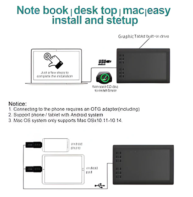 Graphic Tablet Drawing Pad Digital Pen - Image 3
