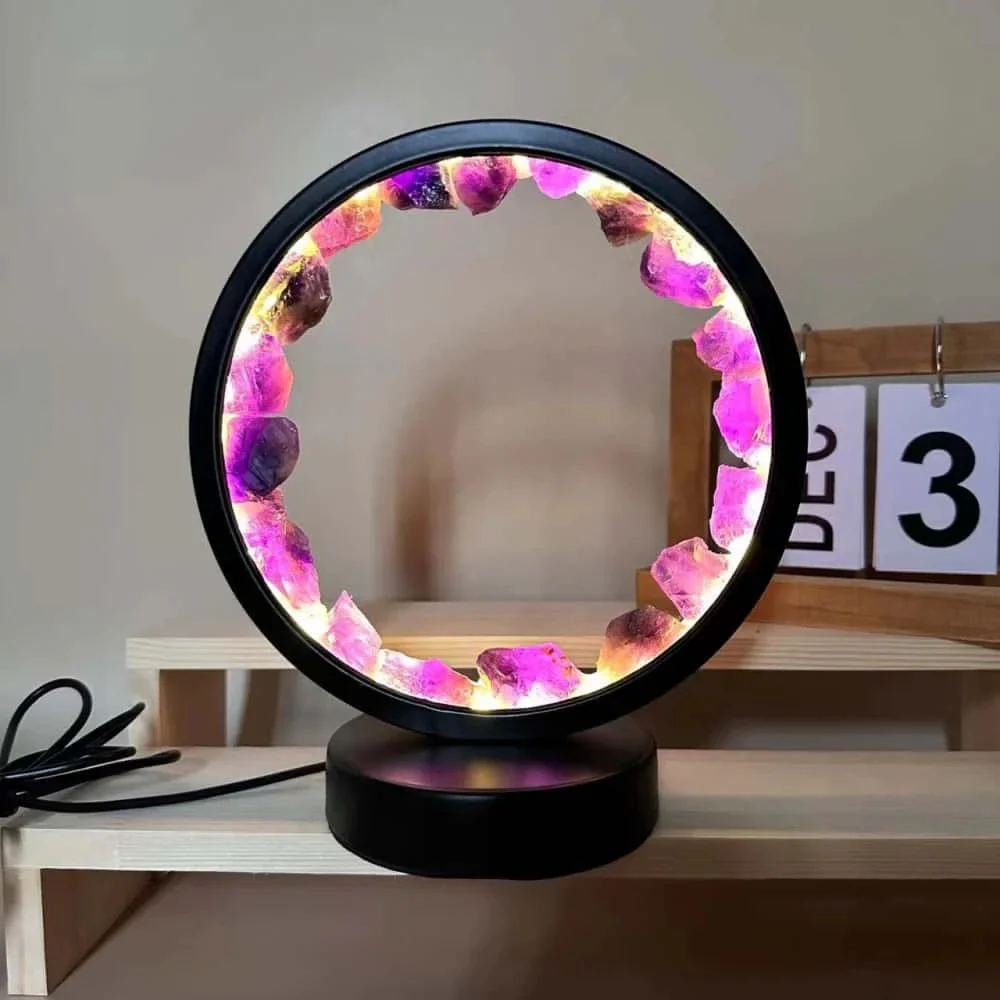 Healing Stone Night Lamp with Crystal Column Design - Image 3