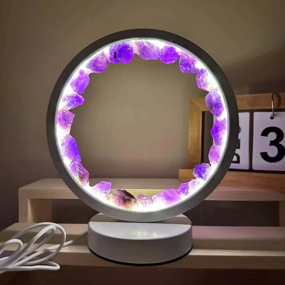Healing Stone Night Lamp with Crystal Column Design - Image 4