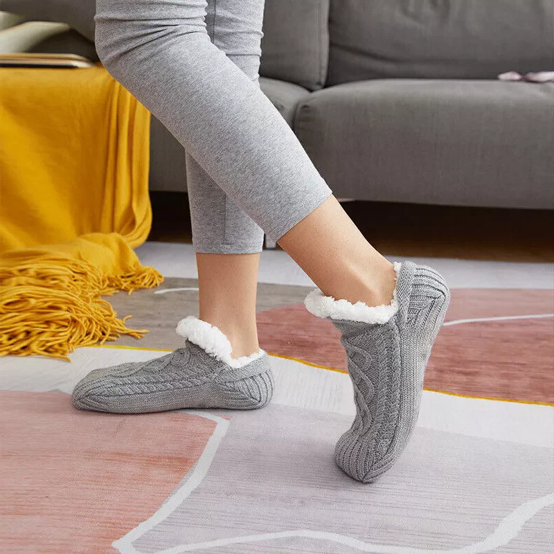 Non Slip Thermal Socks for Women Indoor Warm Fleece Grip Socks - Image 8