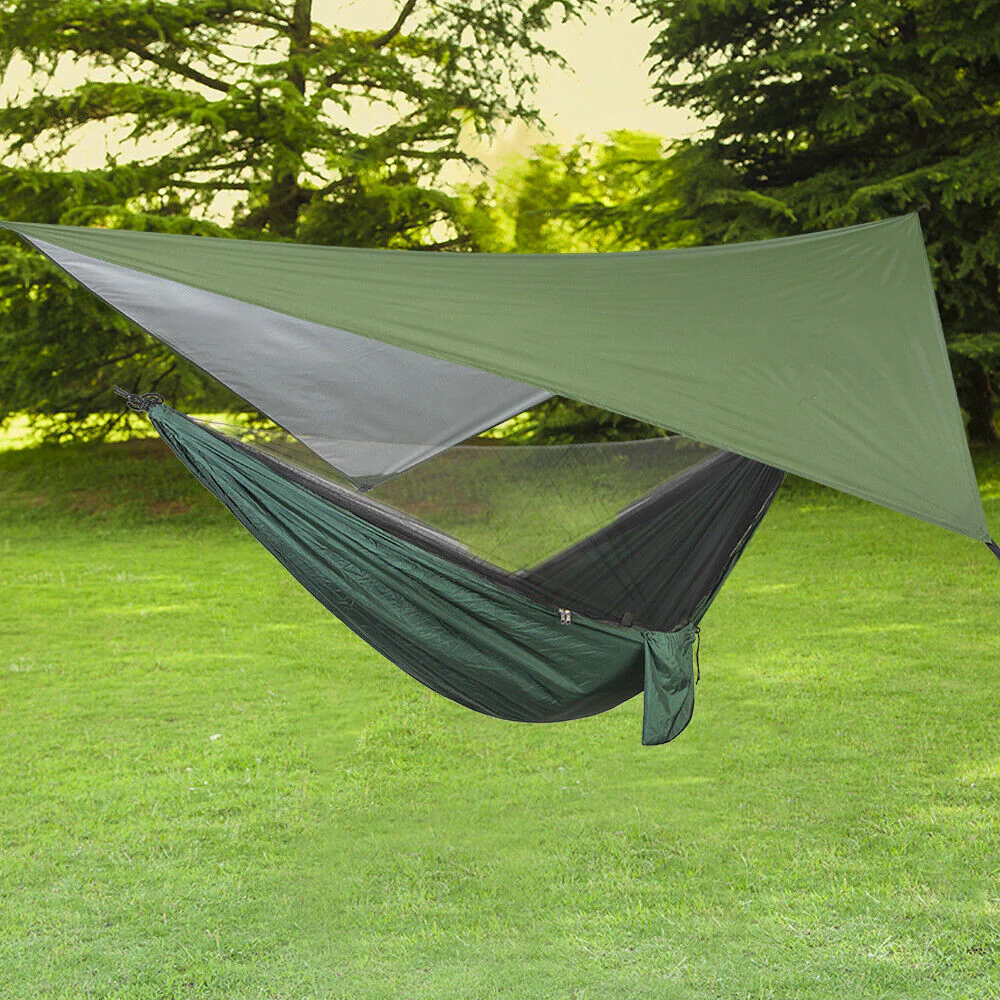 Portable Two Person Outdoor Traveler Camping Hammock Tent With Canopy - Image 3