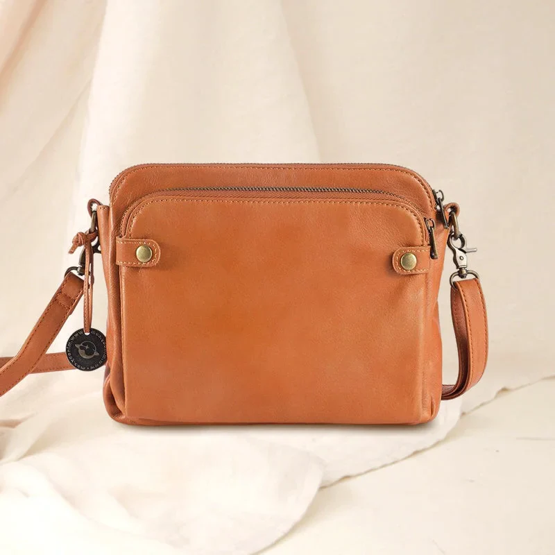 Three-Layer Crossbody Leather Shoulder Bag & Clutch - Image 11